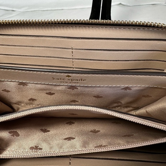Kate Spade Continental Laurel Way Blush Leather Zip Around Wallet Like New - Picture 4 of 5